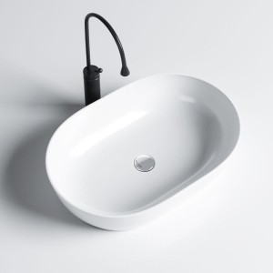 Umywalka nablatowa ceramiczna owalna Neo-WH-605 biała