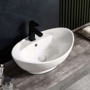 Umywalka nablatowa ceramiczna owalna Tera-WH-585 biała