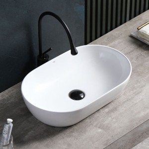 Umywalka nablatowa ceramiczna owalna Tes-WH-555 biała