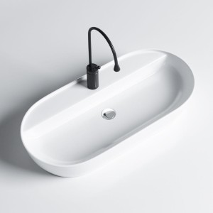 Umywalka nablatowa ceramiczna owalna Emi-WH-810 biała 