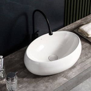 Umywalka nablatowa ceramiczna owalna Cari-WH-600 biała