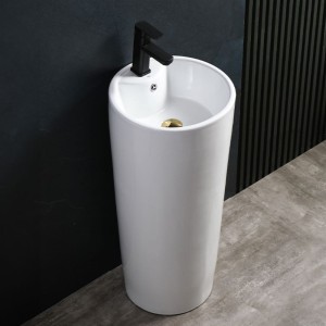 Umywalka wolnostojąca ceramiczna owalna Lino-WH-400 biała