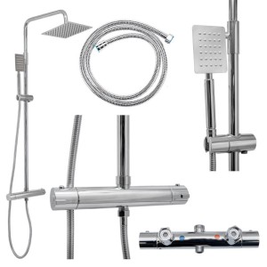 Bateria prysznicowa z termostatem i deszczownicą T151A chrom