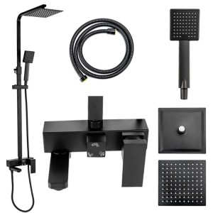 Bateria prysznicowa łazienkowa z deszczownicą F170B czarna