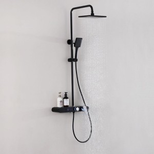 Bateria prysznicowa natynkowa F700B czarna LCD