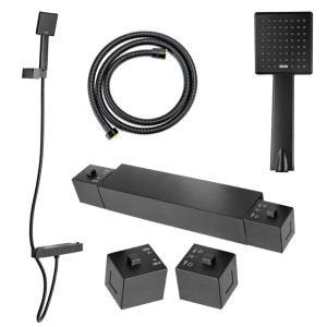 Bateria prysznicowa z termostatem i deszczownicą T202B czarna