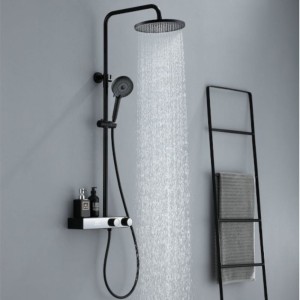 Bateria prysznicowa natynkowa F12-BL czarna LCD 