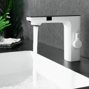 Bateria łazienkowa bezdotykowa F14-WH biała LCD