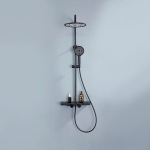 Bateria prysznicowa z deszczownicą F13-BL czarna