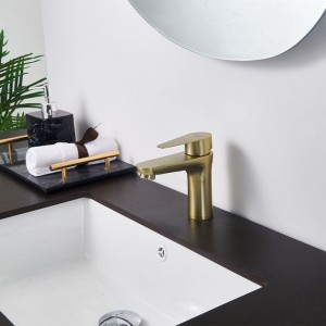 Bateria umywalkowa łazienkowa Akron złota szczotkowana