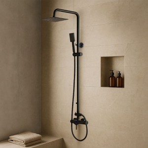 Bateria prysznicowa łazienkowa z deszczownicą Milton czarna