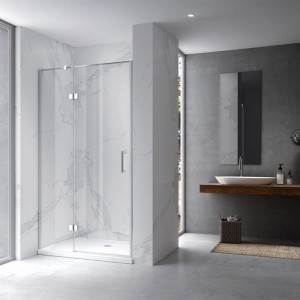 Drzwi prysznicowe uchylne do wnęki KZ17F chrom 120 cm 6 mm