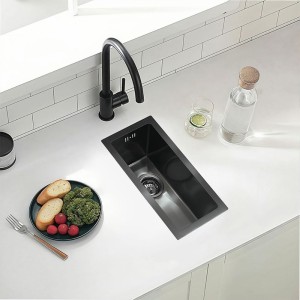 Zlewozmywak kuchenny jednokomorowy stalowy czarny RODOS-BL-44X22 - syfon