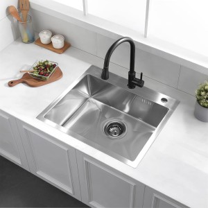 Zlewozmywak kuchenny jednokomorowy stalowy inox ALOR-CH-59X49 - dozownik - syfon 