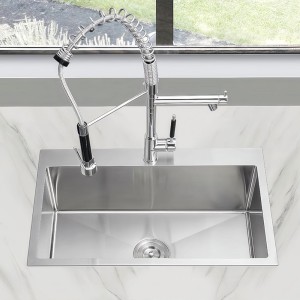 Zlewozmywak kuchenny jednokomorowy stalowy inox ALOR-CH-68X45 - dozownik - syfon