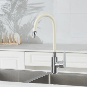 Bateria kuchenna nablatowa Dax ecru podstawa chrom