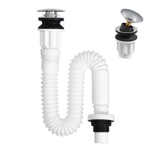 Syfon umywalkowy z korkiem chrom uniwersalny regulowany OLEK-CH 30-100 cm