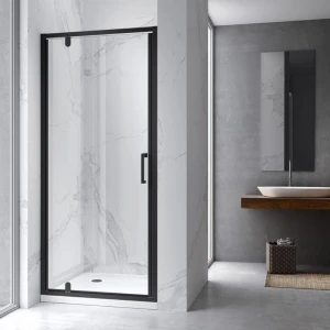 Drzwi prysznicowe ZES-KZ18C-BL-90 czarne 90 cm 6 mm 