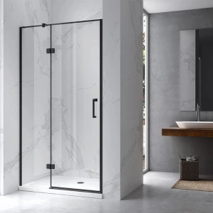 Drzwi prysznicowe uchylne do wnęki KZ17D czarne 100 cm 6 mm