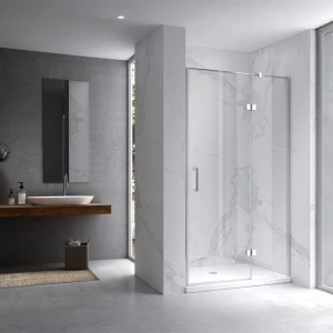 Drzwi prysznicowe uchylne do wnęki KZ17D chrom 100 cm 6 mm