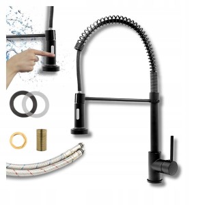 Bateria kuchenna Luneo wyciągana wylewka czarna