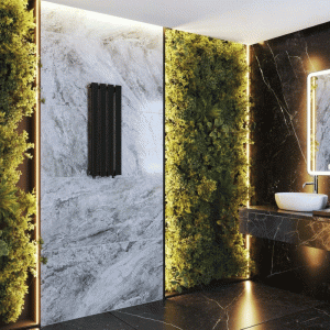 Grzejnik pionowy ozdobny Fero 800 x 296 czarny 278W