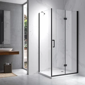 Kabina prysznicowa prostokątna ZES-KZ20C-BL-90X80 czarna 90 x 80 cm