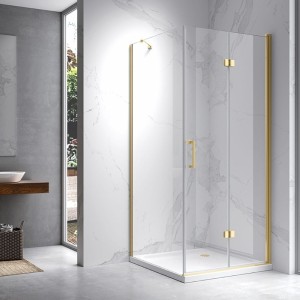 Kabina prysznicowa kwadratowa ZES-KZ20A-GL-70 złota 70 x 70 cm 