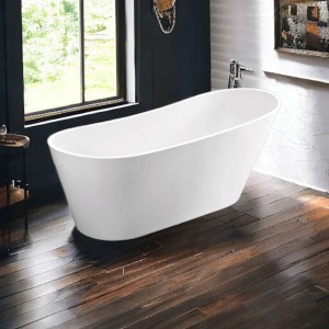 Wanna wolnostojąca owalna biała do łazienki akrylowa 170x75 cm Aleria