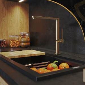 Bateria kuchenna złota szczotkowana Velmo stojąca