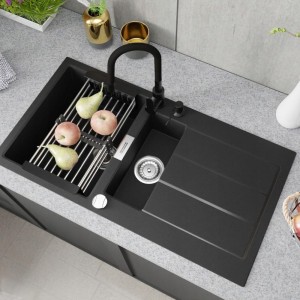 Zlewozmywak Franke zlew Sirius Sid S2D 2.0 651- 100 czarny onyx z baterią Grado