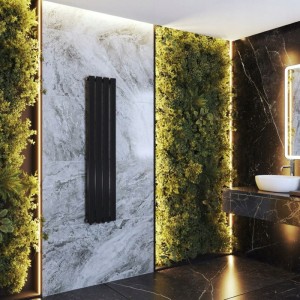 Grzejnik pionowy ozdobny Fero 1400 x 296 czarny 458W