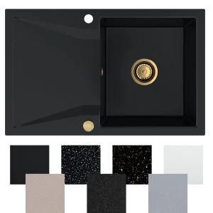 Zlewozmywak granitowy Obsidian 1KDO + syfon