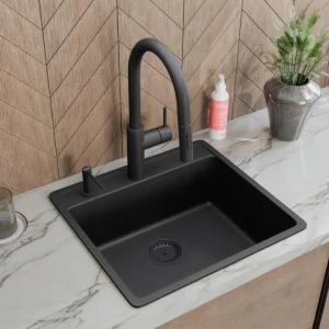 Zestaw - Zlewozmywak Franke MRG 610-52 czarny mat - bateria Pescara - dozownik Atlas