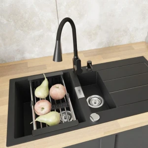 Zestaw - Zlewozmywak Franke S2D SID 651-100 - bateria Flexo - dozownik - koszyk