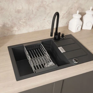 Zestaw - Zlewozmywak Franke S2D 611-78 XL - bateria elastyczna Grado - dozownik - ociekarka