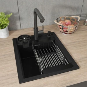 Zestaw - zlew Franke Sirius Sid 610-40 - bateria Ebro - dozownik - myjka - koszyk